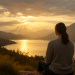 Mulher contemplando paisagem ao nascer do sol; Deus é o meu provedor: A segurança de caminhar com quem nunca falha